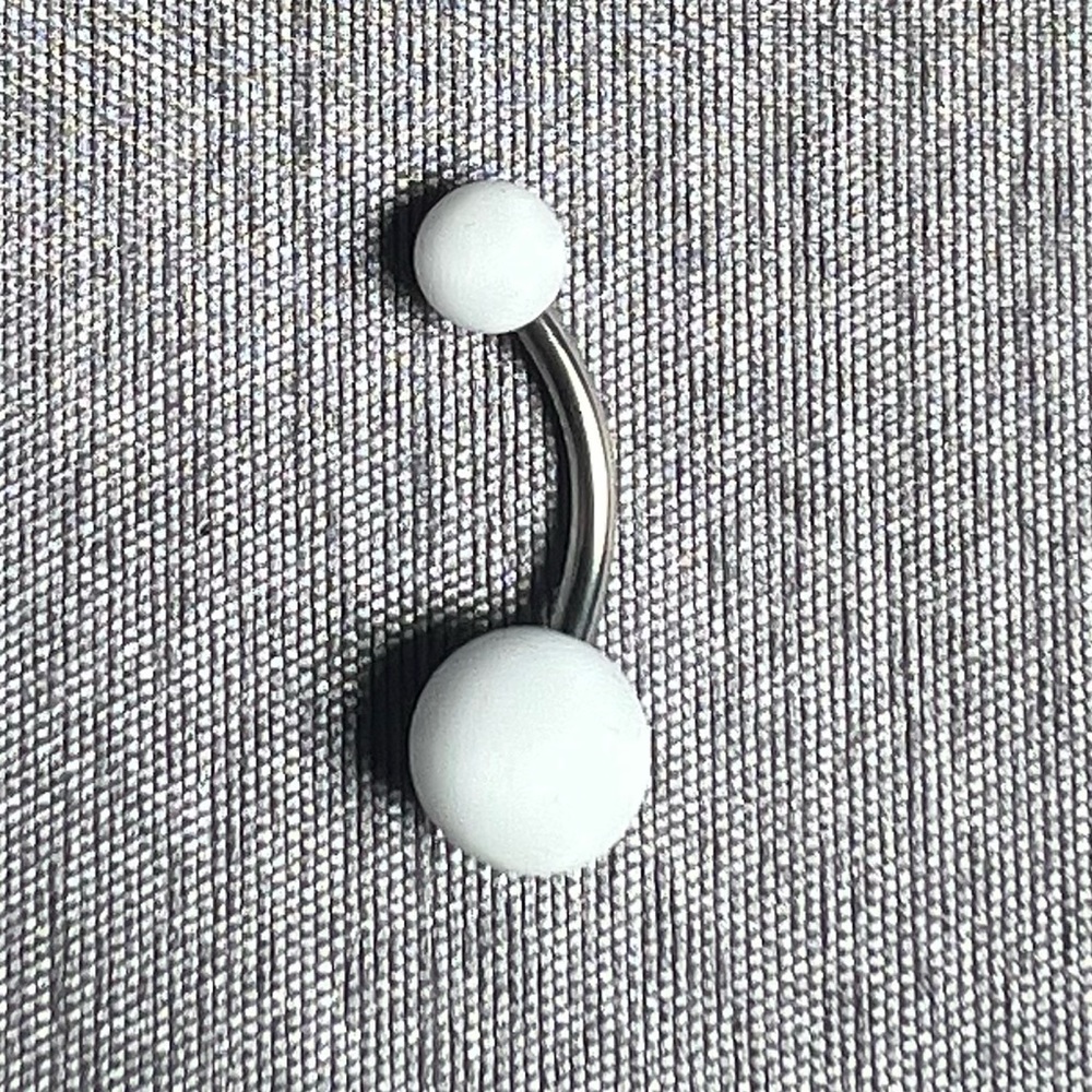 White Matte 14G Belly Button Ring